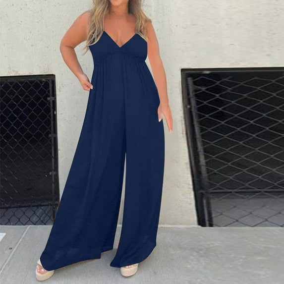 Black*Friday Womens Clothing Clearance under $5 GaThRRgYP Women Jeans on Sale, Women's Spring/Summer Solid Color Lace Lace-Up Plus Size Jumpsuit Pants