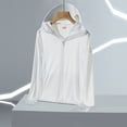 thumbnail image 1 of Rollbacks & More GaThRRgYP Women's Sun Protection Hoodies,Woman Casual Solid Sports Hooded Long Sleeve Zipper Sun-proof High Elastic White M, 1 of 7