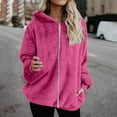 thumbnail image 1 of GaThRRgYP Womens Coats Outerwear Winter,Fashion Women's Zipper V-Neck Pullover Long Sleeve Hooded Blouse Sweatshirt Hot Pink XXXXL, 1 of 7
