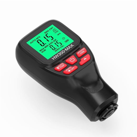 Rollbacks & More HW300-MAX Coating Thickness Gauge 0-2000UM Car Paint Film Tester Measuring Tool Black