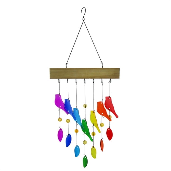 Rollbacks & More Handwork Crystal Glass & Driftwood Chimes, Sandblasted and Wood Handcrafted Wind Birds Chimes