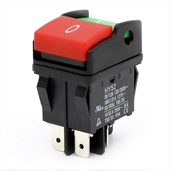 Rollbacks & More Industrial Electric Push Button Switches,HY52 for Mechanical Device Switch 4 Pins with Light 125/250 V