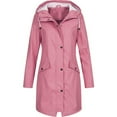 thumbnail image 1 of Rollbacks & More GaThRRgYP Jackets for Women Plus Size,Women Solid Rain Jacket Outdoor Plus Size Hooded Raincoat Windproof Pink XXXL, 1 of 3