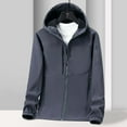 thumbnail image 1 of Rollbacks & More LEBONYARD Jackets for Women&Men Trendy,Men and Women Sprint Coat Thin Style Outdoor Ski Suit Hooded Windproof and Coat Long Sleeve Hooded Casual Coat/Jacket Dark Gray XL, 1 of 4