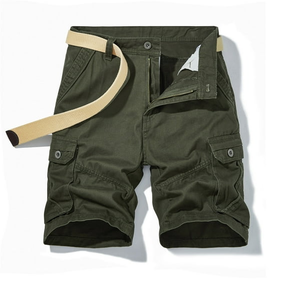 LEBONYARD Plus Size Shorts for Women,Men Casual Solid Zipper Button Pockets Cropped Cargo Shorts