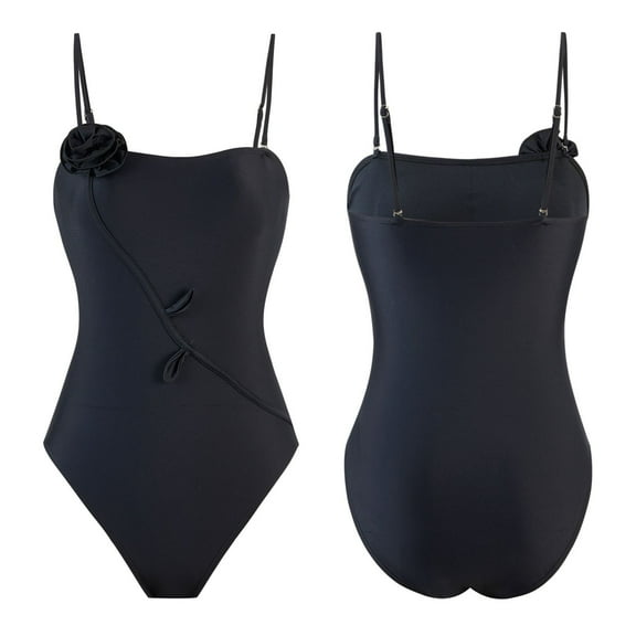 Rollbacks & More LEBONYARD Women's High Neck One-Piece Bathing Suit,Women's Daily Printed Swimsuit Conservative Conjoined Body Swimsuit Black M