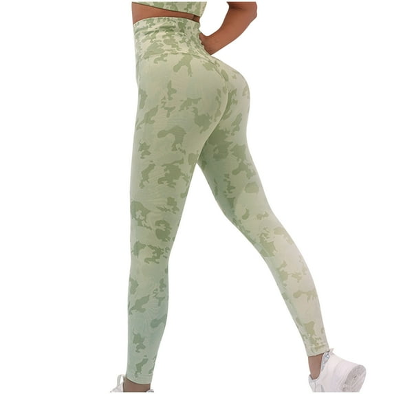 Rollbacks & More LEBONYARD Women's High-Rise Ankle Knit Leggings,Women's Seamless Hip Lift Fitness Running High-waisted Yoga Pants Green M