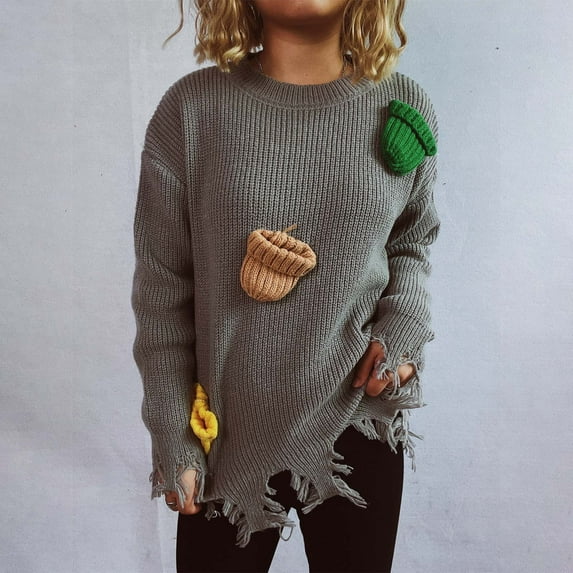 Rollbacks & More LEBONYARD Womens Christmas Sweaters Plus Size,Womens Solid Color Christmas Loose Knit Sweater Round Neck Sweater Gray L