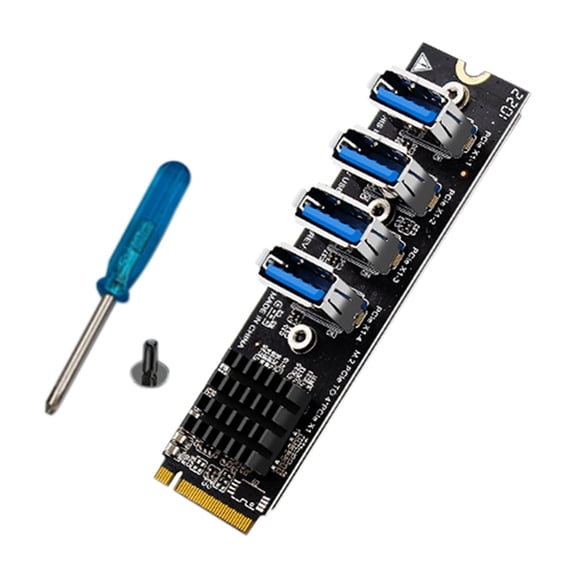 Rollbacks & More M.2 M-Key Pcie Expansion Cards to Pci-E X1 4 Port USB3.0 Graphics Card Adapter ASM1184E