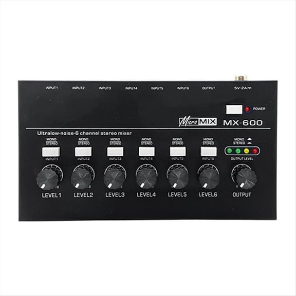 Rollbacks & More MX600 Ultra Low-Noise 6-Channel Line Mixer Stereo/Single Track Switch Microphone Preamplifier
