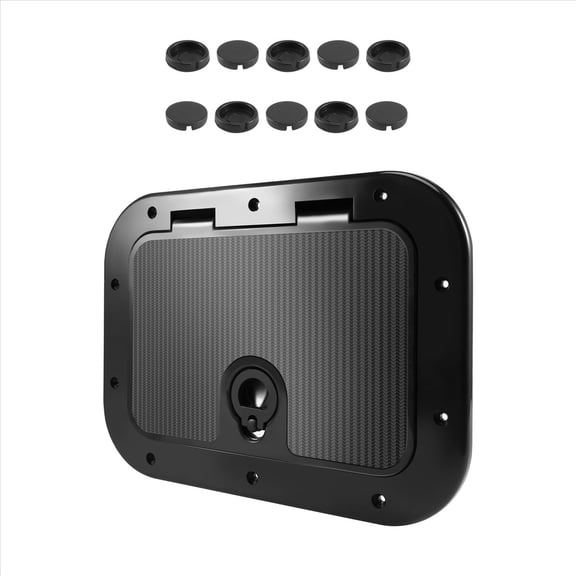 Rollbacks & More Marine Deck Plate Access Cover Pull Out Inspection Hatch with Latch for Boat Kayak Canoe, 14.96 x 11.02 Inch / 380 280mm -Black