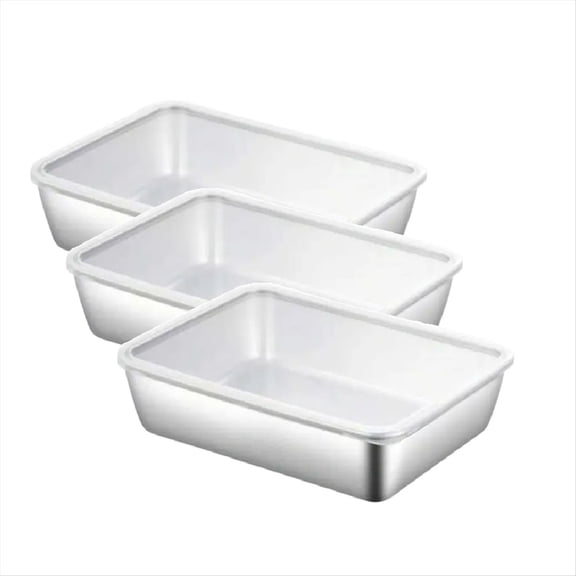 Rollbacks & More Meat Keeper for Refrigerator 3X Airtight Food Storage Containers with Lid Stainless Steel Bacon Fridge Organizer