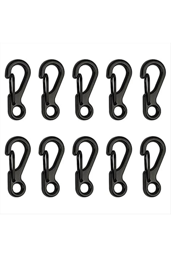 Rollbacks & More Mini Alloy Carabiner Clip Tiny Spring Snap Hook Carabiners for Backpack Keychains Accessories(Black)