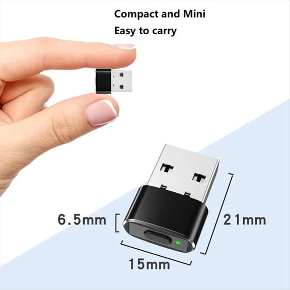 Rollbacks & More Mini Mouse Jiggler ON/Off Button USB Movement Simulator for Office Automatic Undetectable Black