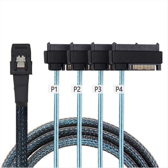 Rollbacks & More Mini Sas Sff-8087 to 4 Sff-8482 Server Array Card Hard Drive Data Cable Power 0.5m
