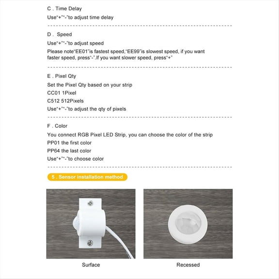 Rollbacks & More Motion Sensor LED Stair Pixel Lights Controller RGB with Daylight Lighting