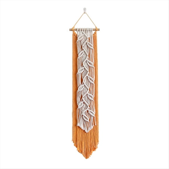 Rollbacks & More Nordic Leaf Woven Macrame Tapestry Hanging Boho Garden Tassel Wall Living Room Bedroom Home Hotel Decor A