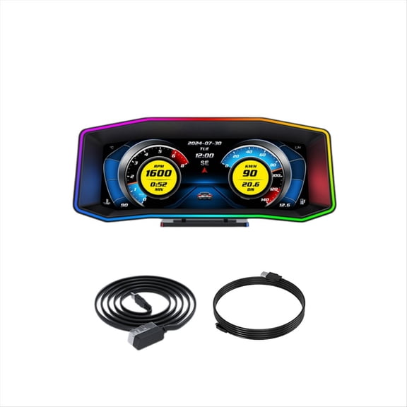 Rollbacks & More P4 OBD+GPS HUD 6.2 Inch LCD Screen Head Up Display Multi-Function Smart Speed Turbine Accelerometer Slope Hud Meter