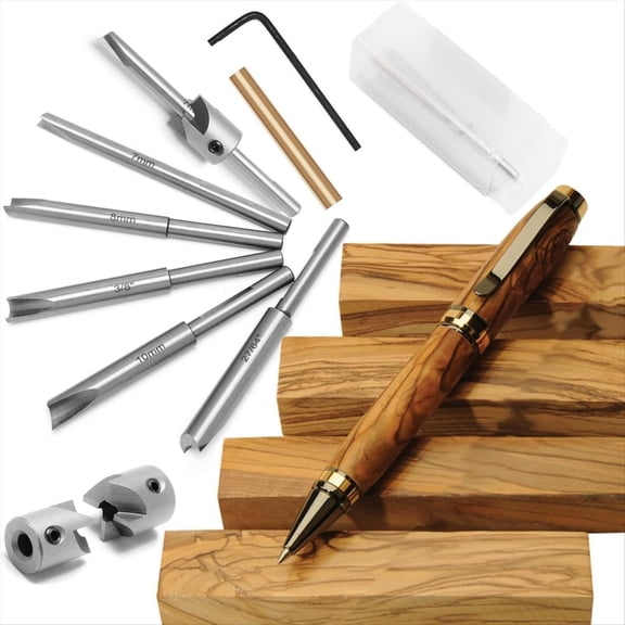 Rollbacks & More Pen Mill Set, Trimmer System for Kits 7mm,8mm,3/8 Inch,27/64 Inch,10mm Pilot Shafts Woodworking