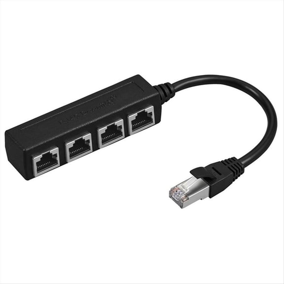 Rollbacks & More RJ45 Ethernet Splitter Network Cable Adapter 1 to 4 LAN Connector for Extension