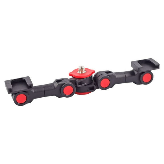 Rollbacks & More Rotatable Cold Shoe Mount Adapter with Phone Clip Dual Extension Bar Bracket for Camera LED Light