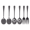 thumbnail image 1 of Rollbacks & More Serving Stainless Steel Buffet Catering Party Banquet Spoons Forks Set and Black, 1 of 9