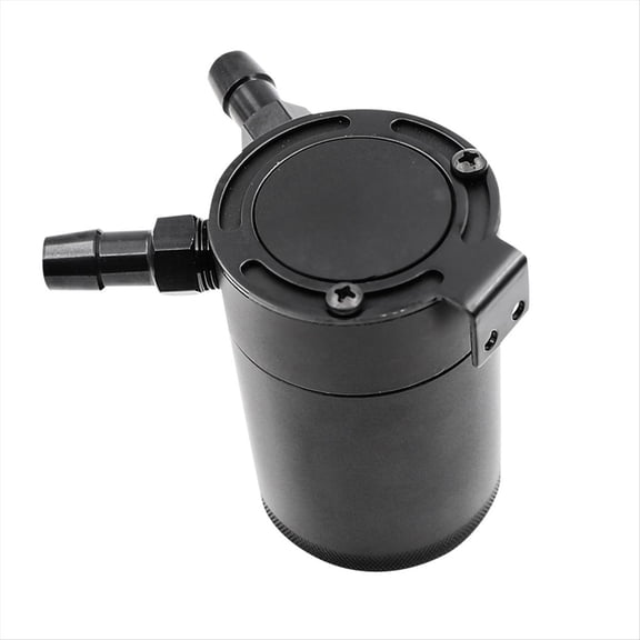 Rollbacks & More Universal Oil Catch Can Compact Baffled 2-Port Aluminum Reservoir Tank Two Hole Breathable Kettle