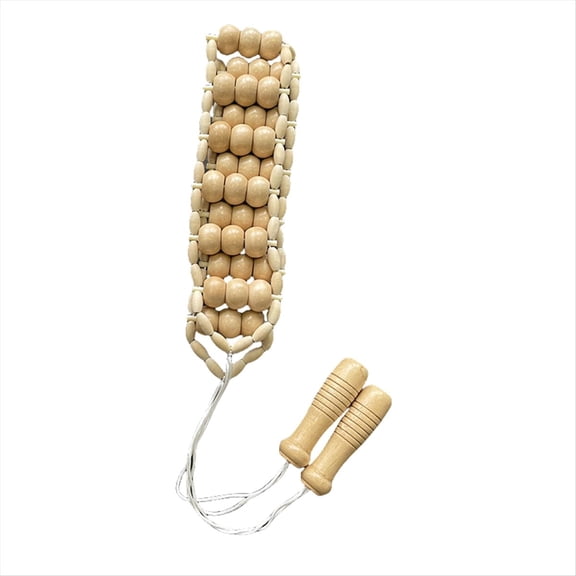 Rollbacks & More Upgrade Handle Wood Back Massage Roller Rope Therapy Cellulite Tools for Neck Leg Pain Relief