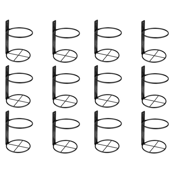Rollbacks & More Wine Wall Holder, 12 Pack Mounted Rack, Metal Bottle Display Holder