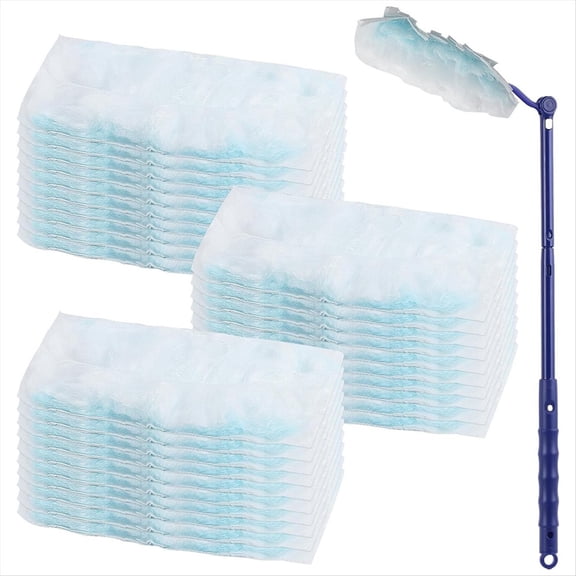Rollbacks & More Wipes Dust Refill Pack, 30 Cloth with 1 Handle, Microfibre Duster for Cleaning Dirt