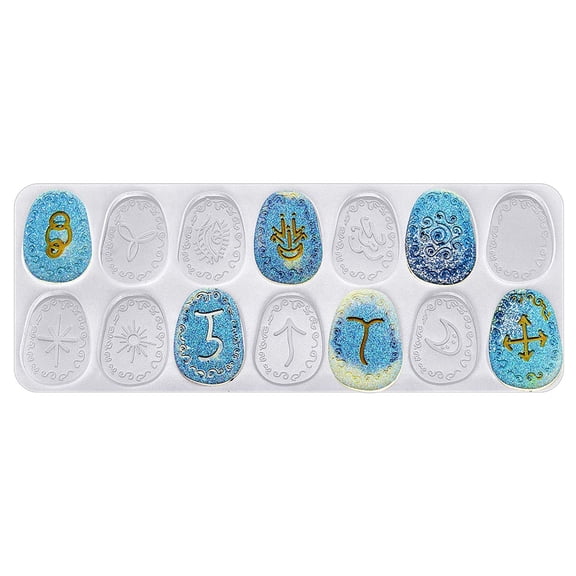 Rollbacks & More Witch Rune Resin Mold Symbol Letter Silicone DIY Word Epoxy Casting Charm 1 Pcs