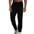 thumbnail image 1 of Fashion Olyvenn Men's Drawstring Sweatpants with Pockets Solid Color Loose Fit Long Pants Jogger Pants Black 12, 1 of 5