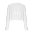 thumbnail image 1 of Fashion Olyvenn Women's Solid Cropped Bolero Shrug Long Sleeve Open Front Cardigan Office Work Jacket Outwear White 12, 1 of 6