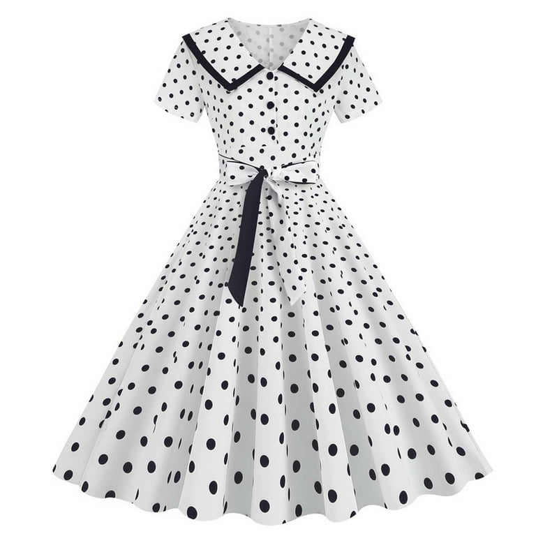 Rollbacks SMihono Women's Vintage Polka Dot Dress 50s Retro