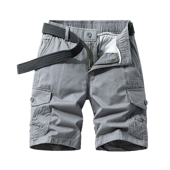 Swim Shorts for Men Mens Trunks Ndbuld Men's Plus Size Cargo Shorts Multi-Pockets Relaxed Summer Beach Shorts Pants Gray 2XL