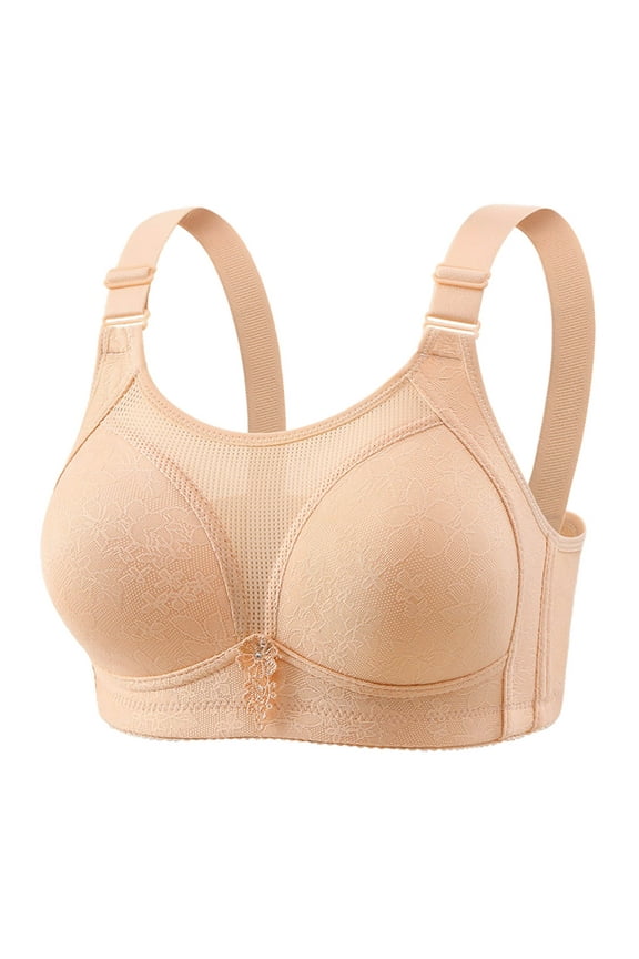 Rollbacks Viikei Everyday Use Women's Bra with Soft Cups Design,Women's Solid Color Maternity Sleeping Underwear No Underwear Women Daily Bra Beige M