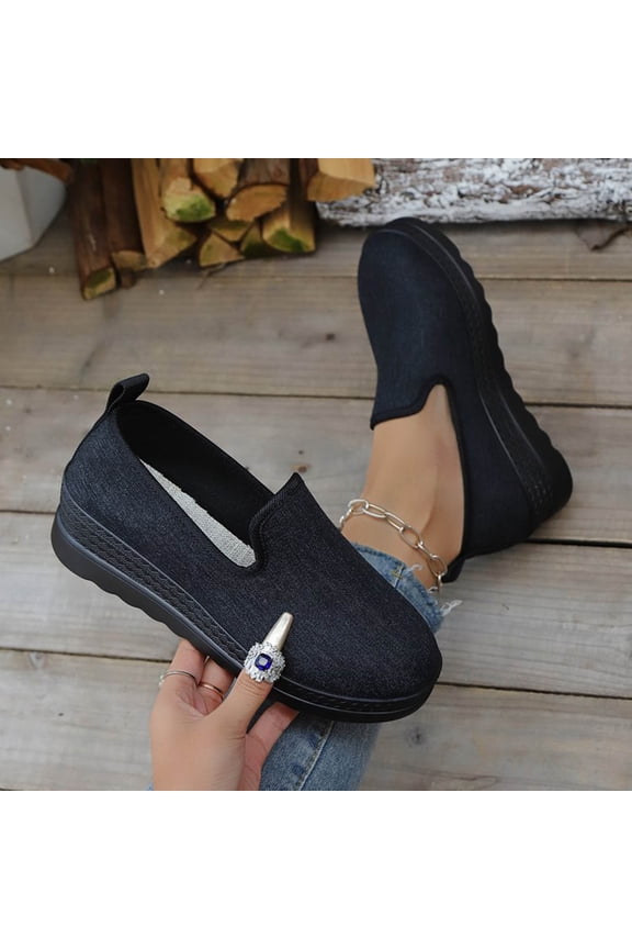 Women's Flats Shoes Ballet Flats Dress Shoes Women's Fashionable Casual And Winter All-Match Loafers Solid Color Round Toe Flat Thick Sole One-Foot Shoes Black 39