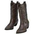 thumbnail image 1 of Rollda Women's Western Cowboy Boots Pointed Toe Mid-Calf Cowgirl Boots Ladies Embroidered Fashion Boots with Chunky Heel, 1 of 8