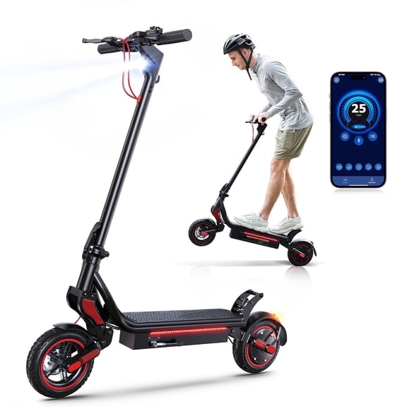 Rolldustry R8 Electric Scooter for Adults, 750W 9.3" Tire, Max 25 Mph Speed 26 Miles Range E scooter with Ambient Lighting, Suspension Systems