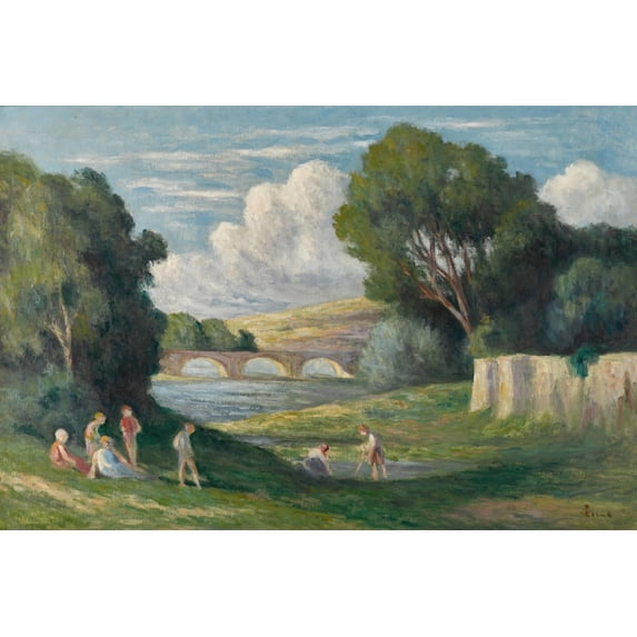Rolleboise, baigneurs près du bras de Seine (1930) Poster Print by Maximilien Luce (24 x 36)