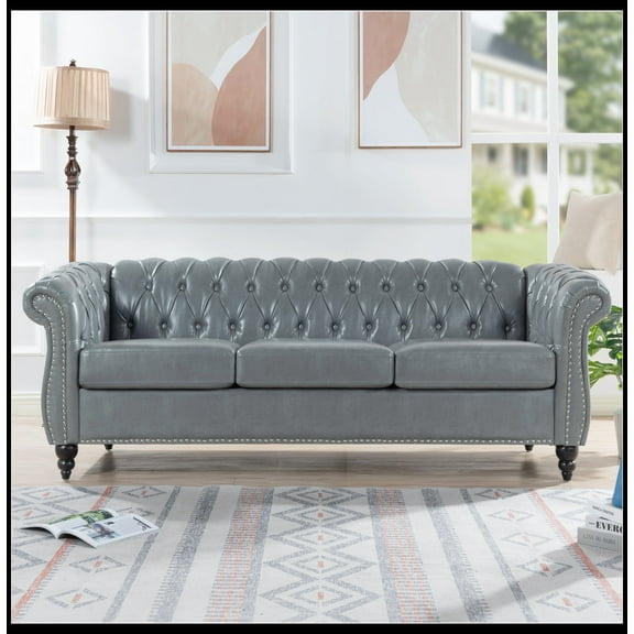 Rolled Arm Chesterfield 3 Seater Sofa