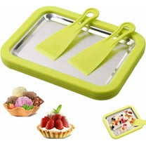 Rolled Ice Cream Maker with 2 Scrapers Instant Ice Cream Maker, Instant Gelato Pan/Roll, Homemade DIY for Fun Parent-Child Activities Families Mint Green