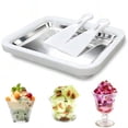 thumbnail image 1 of Rolled Ice Cream Maker with 2 Scrapers Stainless Steel rolled ice cream tra for Frozen Yogurt/Slushie Birthday Gift Homemade DIY for Fun Parent-Child Activities Families White, 1 of 6