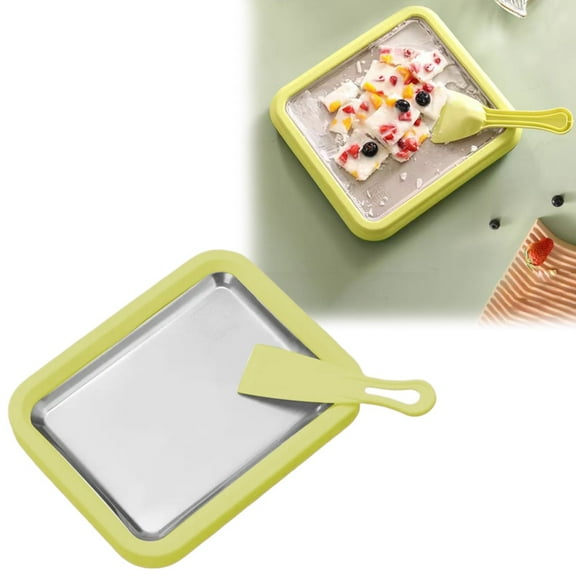 Rolled Ice Cream Maker, Instant Ice Cream Maker with Spatulas, Instant Gelato Pan/Roll, Make Instant IceCream w/the Family, Manual Roll Your Own IceCream - Roll Ice Cream Tray, 1 Pcs, 8.86x6.89"