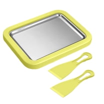 Rolled Ice Cream Maker Instant Ice Cream Roller Maker Tray with 2 Spatulas DIY Homemade Ice Cream tray for Yogurt Sorbet Fun Family Activities DIY Parent-Child Time Green