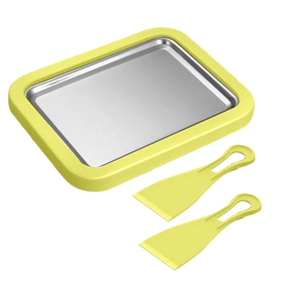 Rolled Ice Cream Maker Instant Ice Cream Roller Maker Tray with 2 Spatulas DIY Homemade Ice Cream tray for Yogurt Sorbet Fun Family Activities DIY Parent-Child Time Green