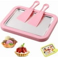 thumbnail image 1 of Rolled Ice Cream Maker Kit, At-Home Instant Freeze Plate with 2 Scrapers, DIY Homemade Ice Cream tray, Yogurt, Sorbet, Fun Family Activity for Kids, Food-Grade Stainless Steel(Pink), 1 of 11
