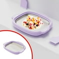 thumbnail image 1 of Rolled Ice Cream Maker Kit With Dual Handles Instant Freeze Tray DIY Gelato Sorbet Yogurt Icecream Pan For Kids Family Fun Dessert Making 2 Scrapers Stainless Plate White/Purple, 1 of 9