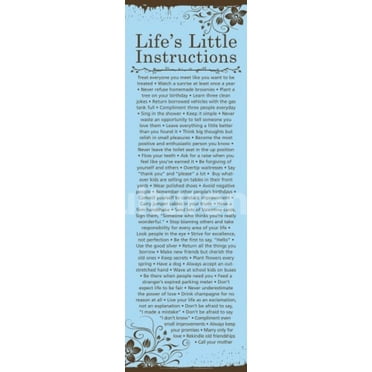 Rolled Poster Life's Little Instructions 36" X 12" Framed Poster