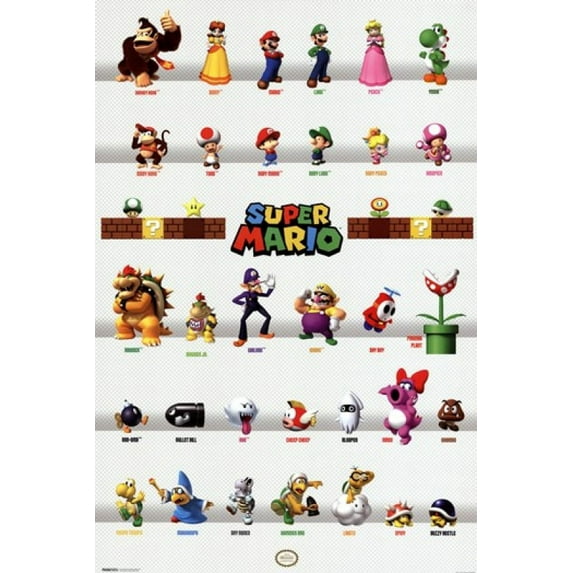Rolled Poster Mario - Characters 24'' x 36'' Poster